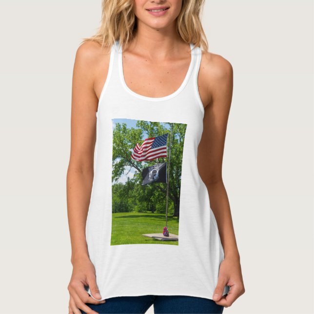 America And POW Flags Singlet (Front)