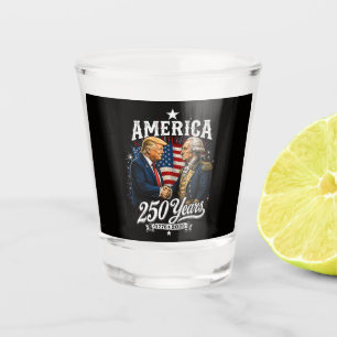 America Anniversary 250th Trump Washington Shot Glass
