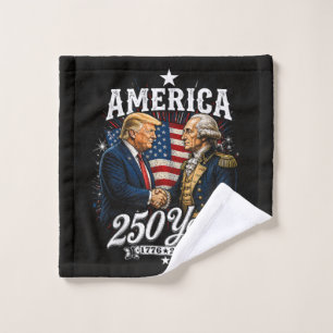 America Anniversary 250th Trump Washington Wash Cloth