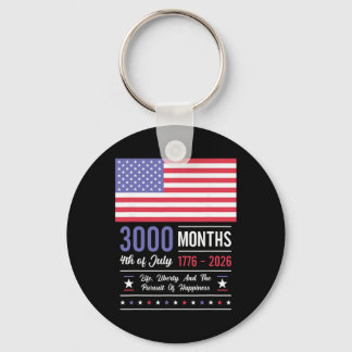 America Anniversary Usa 3000 Months 250 Years July Key Ring