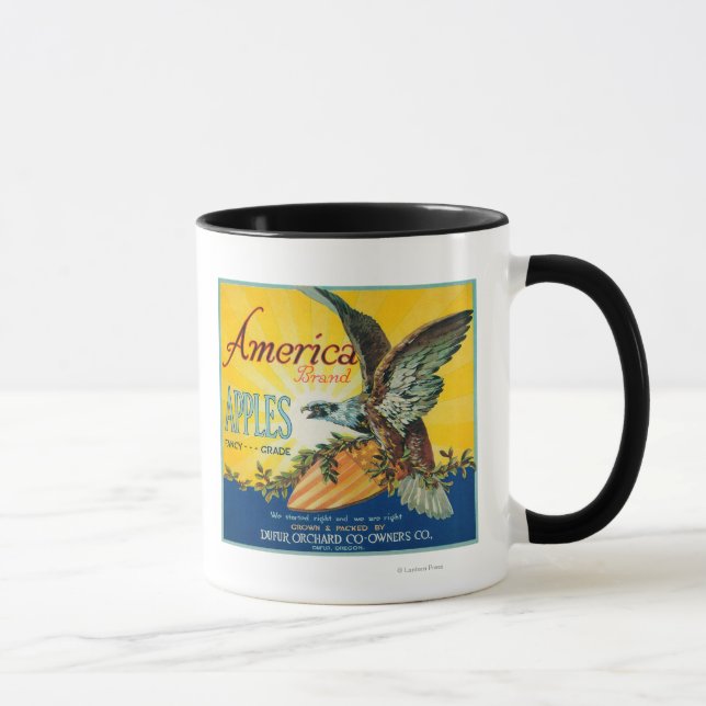 America Apple Crate LabelDufur, OR Mug (Right)