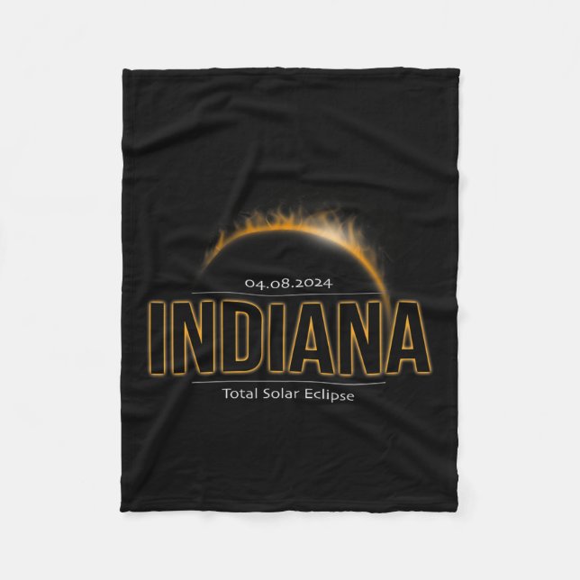 America April 2024 Path Of Totality Solar Eclipse  Fleece Blanket (Front)