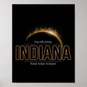 America April 2024 Path Of Totality Solar Eclipse  Poster