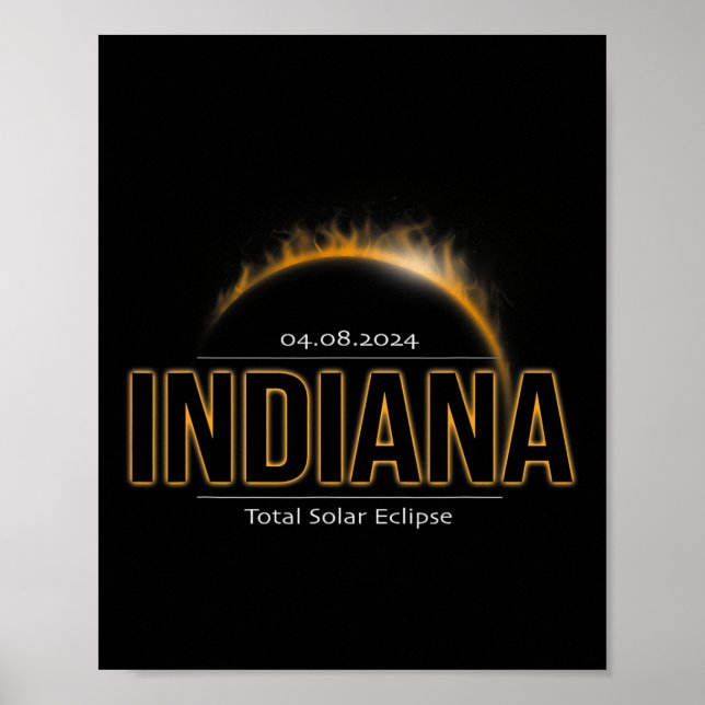 America April 2024 Path Of Totality Solar Eclipse  Poster (Front)