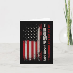 America Back American Flag Trump 2024 Men Women Gi Card