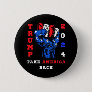 America Back Trump 2024 Maga Republicans Patriotic 6 Cm Round Badge