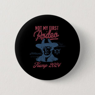 America Back Trump Cowboy Rodeo Election 2024 1  6 Cm Round Badge