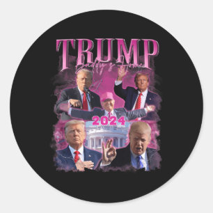 America Back Us American Flag Trump 2024 Classic Round Sticker