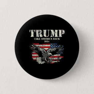 America Back Us American Flag Trump 2024 Men Women 6 Cm Round Badge