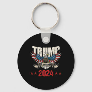 America Back Us American Flag Trump 2024 Men Women Key Ring