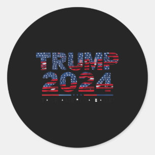 America Back Us Flag 4th Of July Donald Trump 2024 Classic Round Sticker