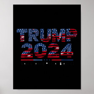 America Back Us Flag 4th Of July Donald Trump 2024 Poster
