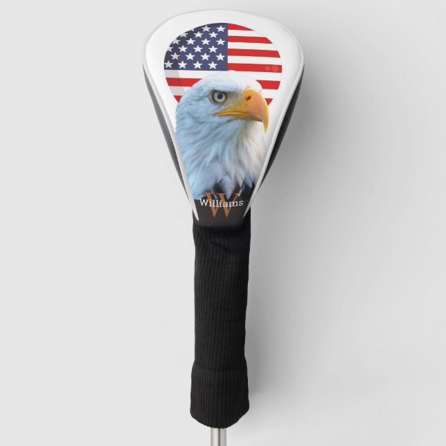 AMERICA BALD EAGLE YELLOW Monogram   Golf Head Cover (Front)