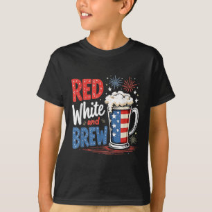America Beer Lovers Red White And Brew Fourth Of J T-Shirt