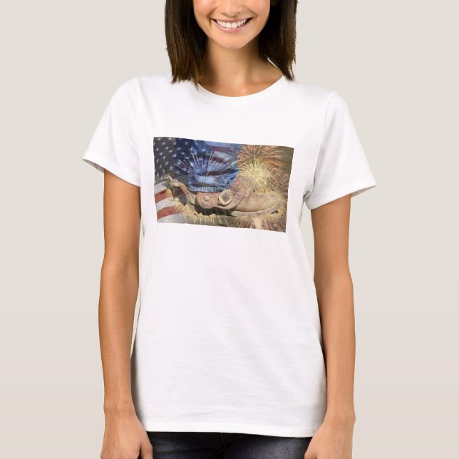 America - Boots & Fireworks T-Shirt (Front)