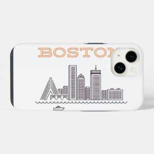 America Boston City Skyline, Boston Ma Us Skyline iPhone 14 Case