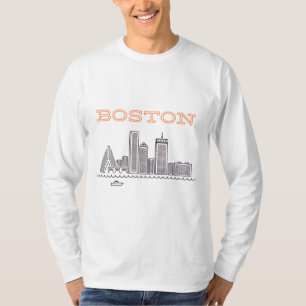America Boston City Skyline, Boston Ma Us Skyline T-Shirt