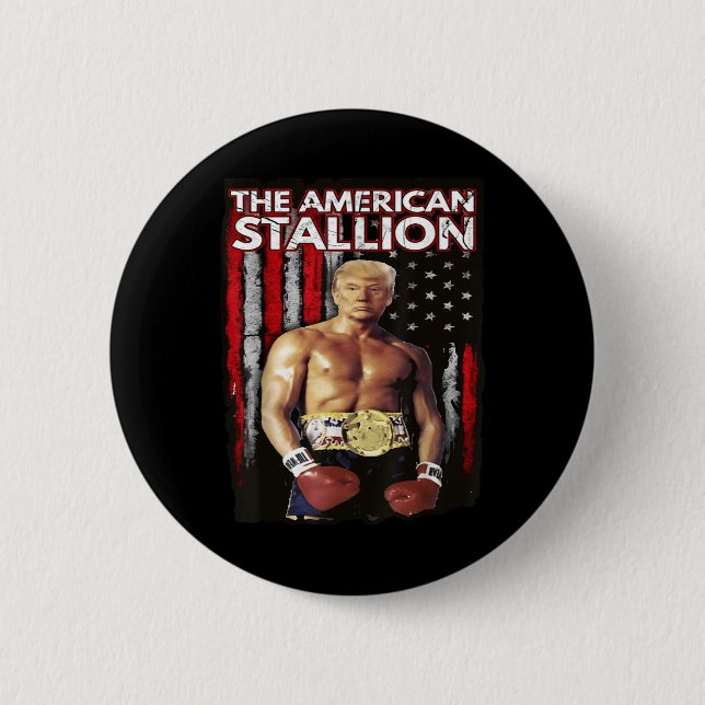 America Boxer Trump Rocky Trump Meme Trump 2024 , 6 Cm Round Badge (Front)