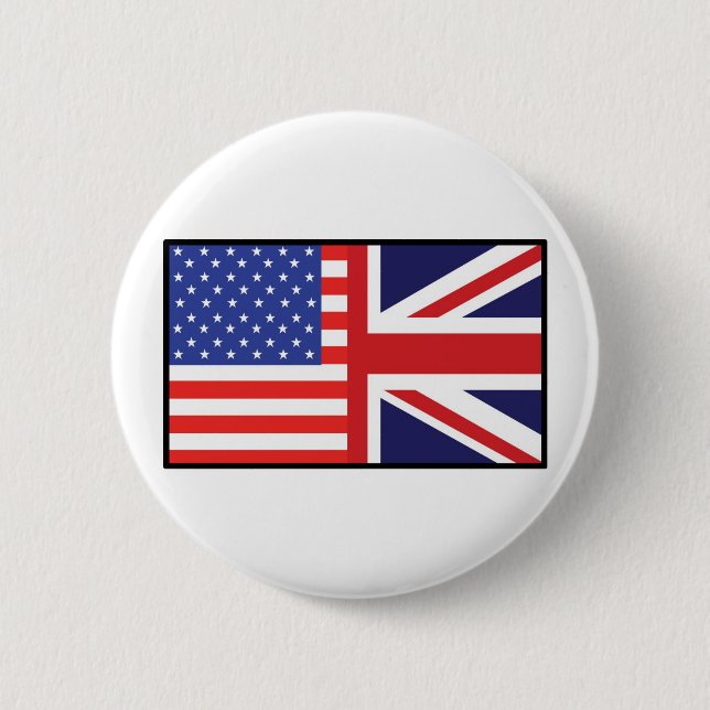 America Britain 6 Cm Round Badge (Front)
