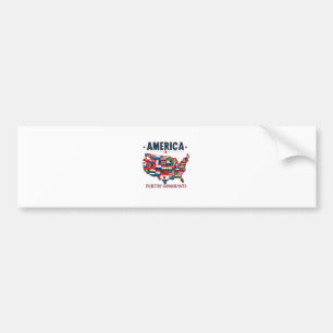 America Built by Immigrants Patriotic American Bumper Sticker