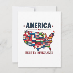 America Built by Immigrants Patriotic American Card