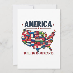 America Built by Immigrants Patriotic American Invitation