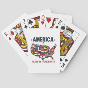 America Built by Immigrants Patriotic American Playing Cards