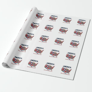 America Built by Immigrants Patriotic American Wrapping Paper