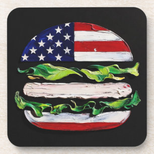 America Burger (Black Painting No. 5) Coaster