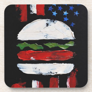 America Burger (Black Painting No. 7) Coaster