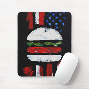 America Burger (Black Painting No. 7) Mouse Pad