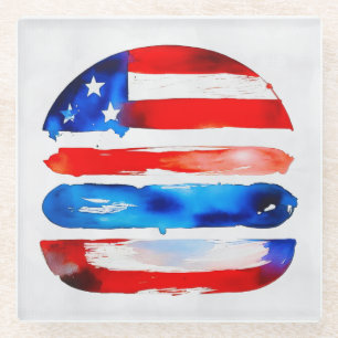 America Burger (White Painting No. 3) Glass Coaster