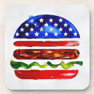 America Burger (White Painting No. 5) Coaster