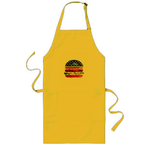 America Burger (White Painting No. 5) Long Apron