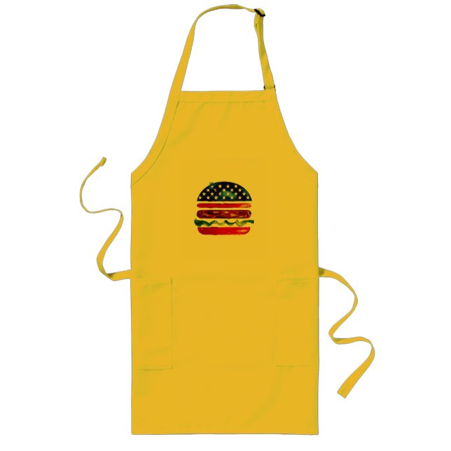 America Burger (White Painting No. 5) Long Apron (Front)
