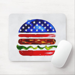 America Burger (White Painting No. 5) Mouse Pad