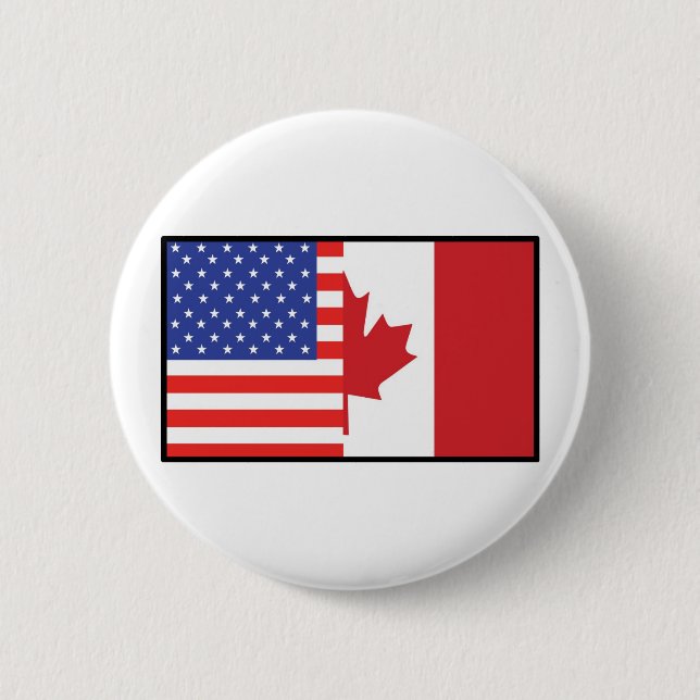 America Canada 6 Cm Round Badge (Front)