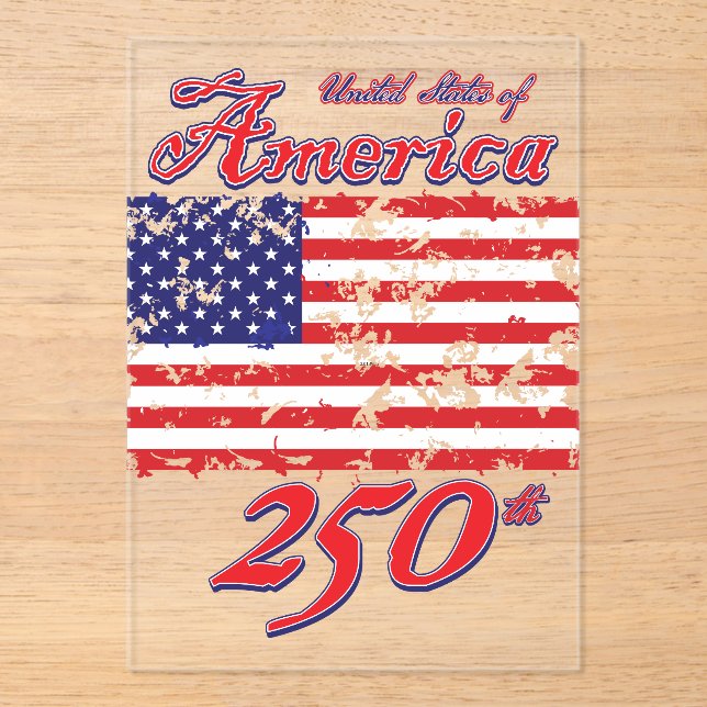America Celebrates 250 years Acrylic Invitations (Front)