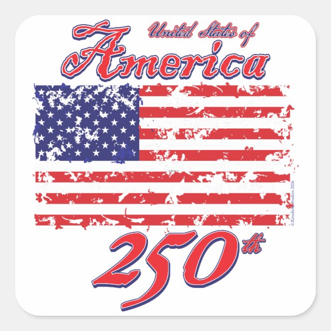America Celebrates 250 years Square Sticker (Front)