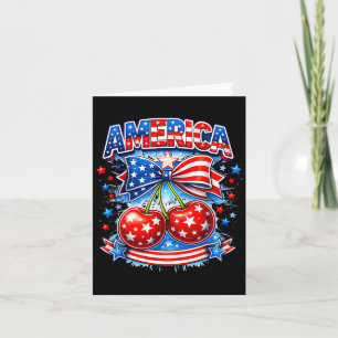 America cherry bow stars stripes usa july 4th card