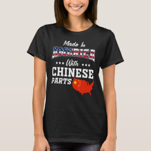 America Chinese Parts China Map USA Flag Ancestry T-Shirt