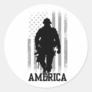 America Classic Round Sticker