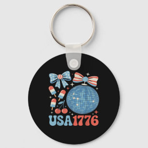 America Coquette Usa 4th Of July Memorial Day Wome Key Ring