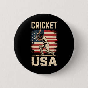 America Cricket American Usa Player Men Women 6 Cm Round Badge