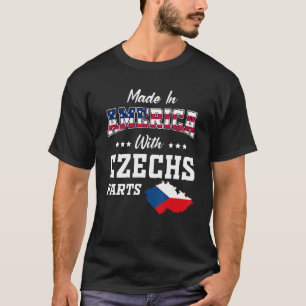 America Czech Parts Czech Republic Map Usa Flag Ro T-Shirt
