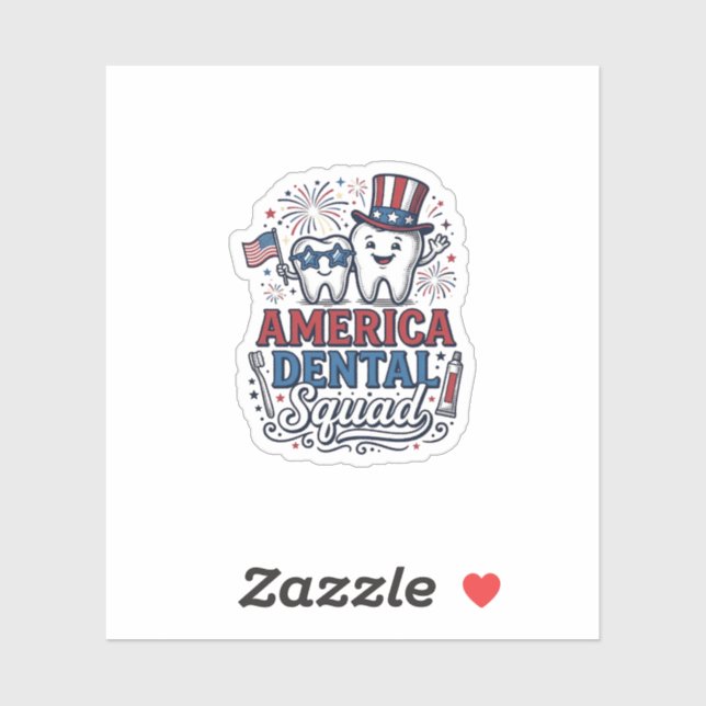 America Dental Squad Patriotic Tooth Vector Design (Sheet)