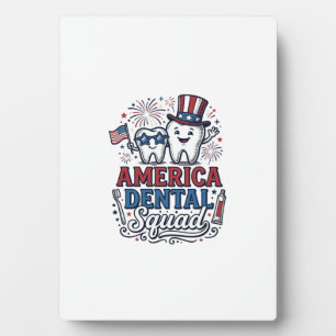 America Dental Squad Patriotic Tooth Vector Design Plaque