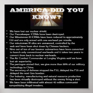 AMERICA DID YOU KNOW? POSTER