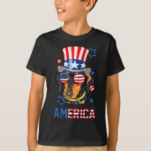 America Dog Doxie 4th Of July Tee