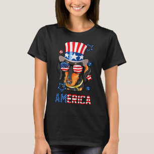 America Dog Doxie 4th Of July Tee